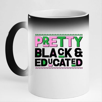 AKA Sorority Pretty Black And Educated 11oz Black Color Changing Mug