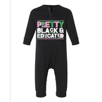 AKA Sorority Pretty Black And Educated Infant Fleece One Piece