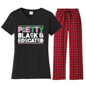 AKA Sorority Pretty Black And Educated Women's Flannel Pajama Set