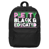 Pretty Black And Educated 16 in Basic Backpack