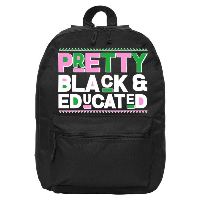 Pretty Black And Educated 16 in Basic Backpack