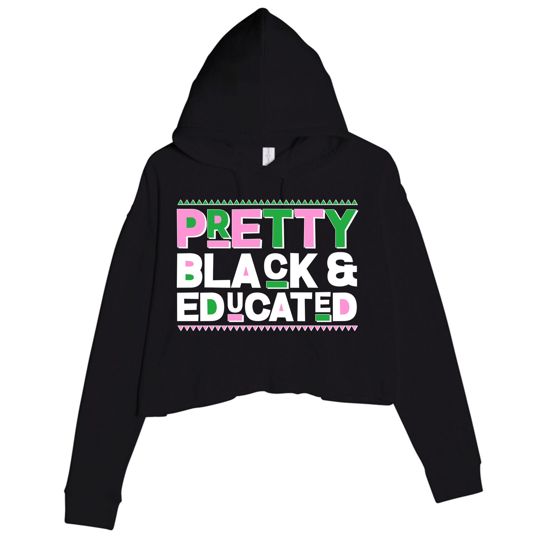 Pretty Black And Educated Crop Fleece Hoodie