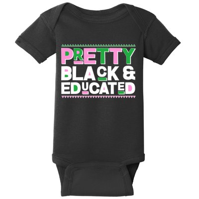 AKA Sorority Pretty Black And Educated Baby Bodysuit