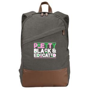 Pretty Black And Educated Cotton Canvas Backpack