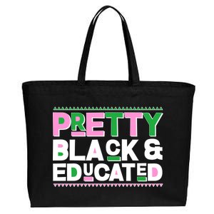 Pretty Black And Educated Cotton Canvas Jumbo Tote