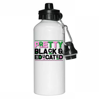 AKA Sorority Pretty Black And Educated Aluminum Water Bottle