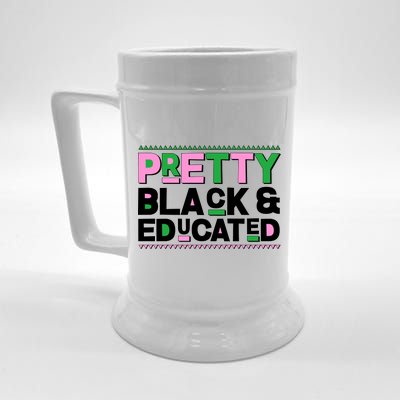 AKA Sorority Pretty Black And Educated Beer Stein