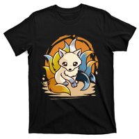 Aroace Kitsune Asexual Aromantic Pride Flag Aro Ace Gay Fox T-Shirt