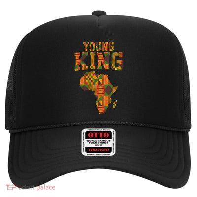 African King Art For Kente Cloth African Print High Crown Mesh Back Trucker Hat