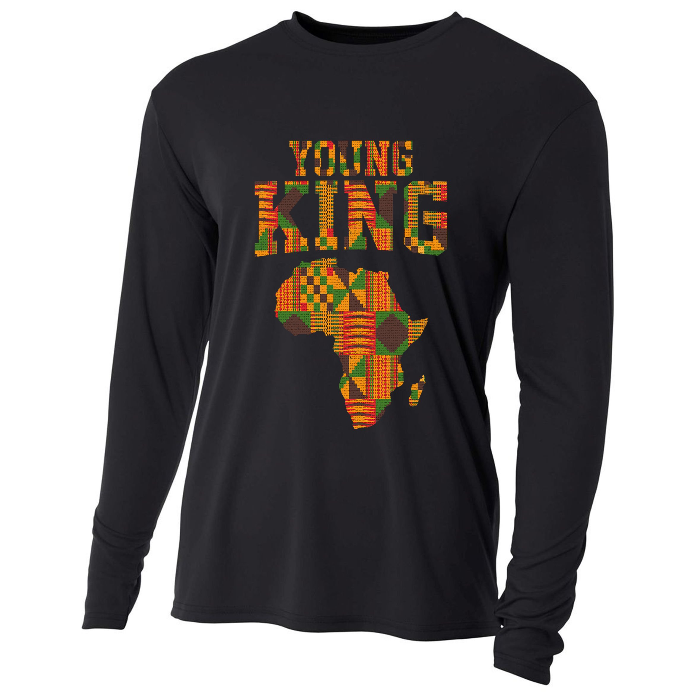 African King Art For Kente Cloth African Print Cooling Performance Long Sleeve Crew