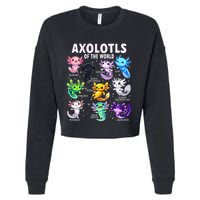 Axolotl Kawaii Axolotls Of The World Axolotl Animals Cropped Pullover Crew