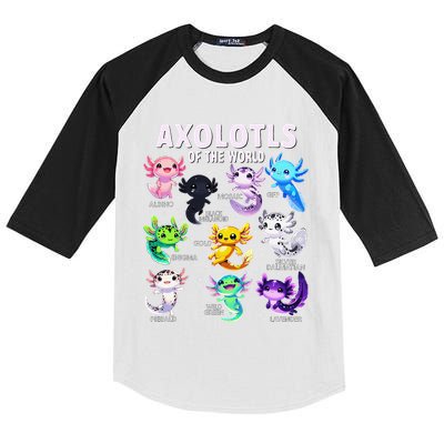 Axolotl Kawaii Axolotls Of The World Axolotl Animals Kids Colorblock Raglan Jersey