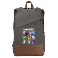Axolotl Kawaii Axolotls Of The World Axolotl Animals Cotton Canvas Backpack