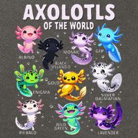 Axolotl Kawaii Axolotls Of The World Axolotl Animals Cotton Canvas Backpack