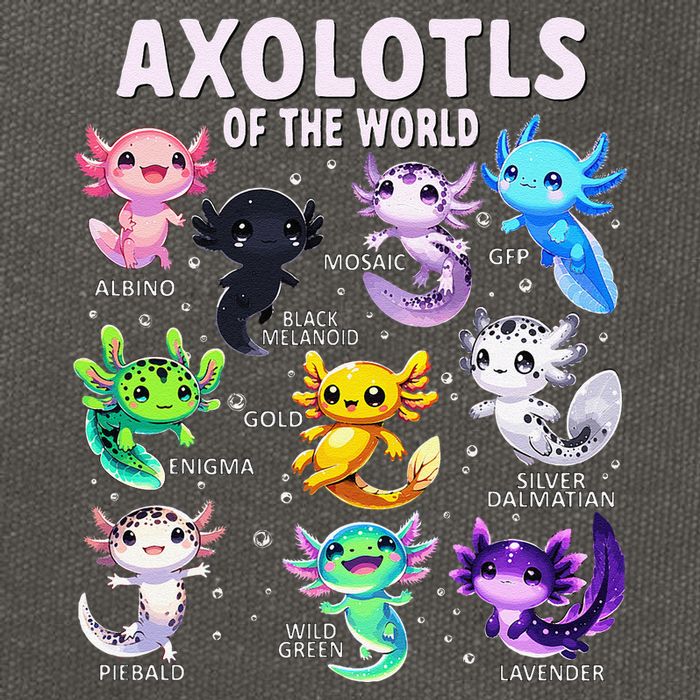 Axolotl Kawaii Axolotls Of The World Axolotl Animals Cotton Canvas Backpack