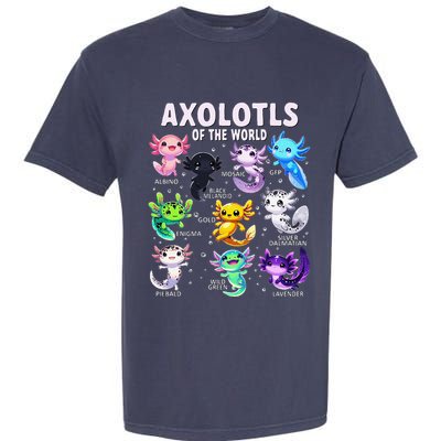 Axolotl Kawaii Axolotls Of The World Axolotl Animals Garment-Dyed Heavyweight T-Shirt