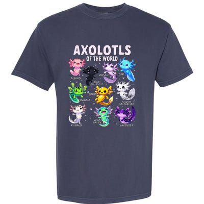 Axolotl Kawaii Axolotls Of The World Axolotl Animals Garment-Dyed Heavyweight T-Shirt