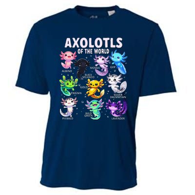 Axolotl Kawaii Axolotls Of The World Axolotl Animals Cooling Performance Crew T-Shirt