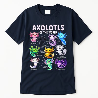 Axolotl Kawaii Axolotls Of The World Axolotl Animals Tall T-Shirt