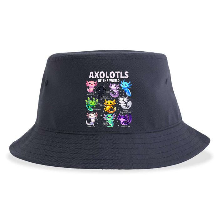Axolotl Kawaii Axolotls Of The World Axolotl Animals Sustainable Bucket Hat