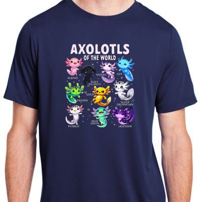 Axolotl Kawaii Axolotls Of The World Axolotl Animals Adult ChromaSoft Performance T-Shirt