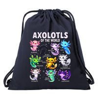 Axolotl Kawaii Axolotls Of The World Axolotl Animals Drawstring Bag