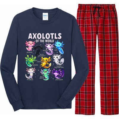 Axolotl Kawaii Axolotls Of The World Axolotl Animals Long Sleeve Pajama Set