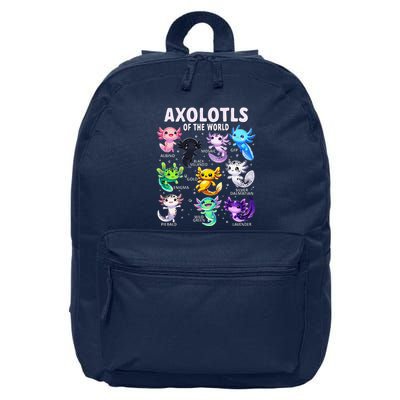 Axolotl Kawaii Axolotls Of The World Axolotl Animals 16 in Basic Backpack