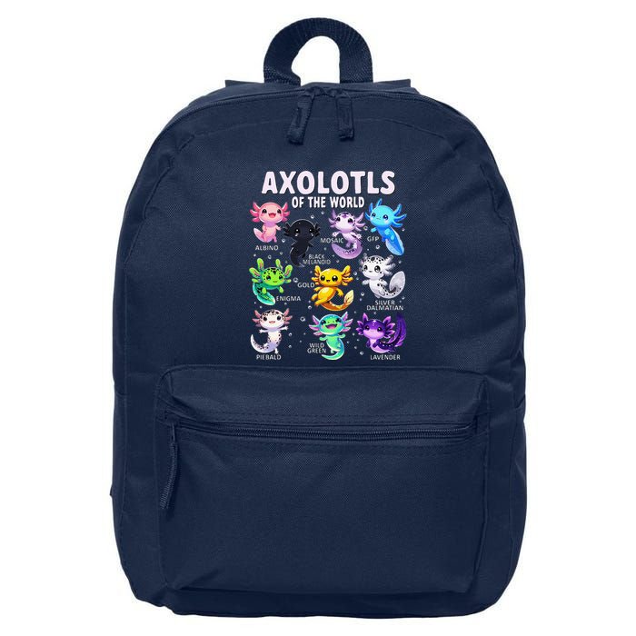 Axolotl Kawaii Axolotls Of The World Axolotl Animals 16 in Basic Backpack