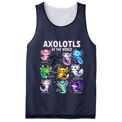 Axolotl Kawaii Axolotls Of The World Axolotl Animals Mesh Reversible Basketball Jersey Tank