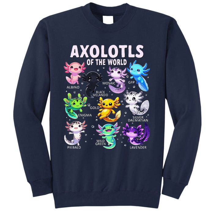 Axolotl Kawaii Axolotls Of The World Axolotl Animals Tall Sweatshirt