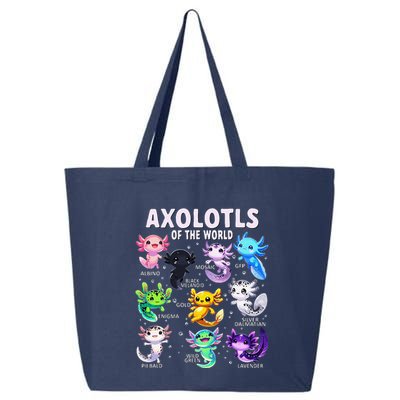 Axolotl Kawaii Axolotls Of The World Axolotl Animals 25L Jumbo Tote