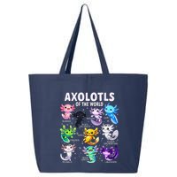 Axolotl Kawaii Axolotls Of The World Axolotl Animals 25L Jumbo Tote
