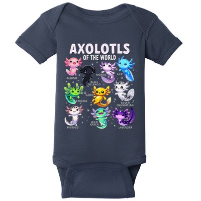 Axolotl Kawaii Axolotls Of The World Axolotl Animals Baby Bodysuit