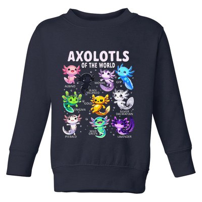 Axolotl Kawaii Axolotls Of The World Axolotl Animals Toddler Sweatshirt