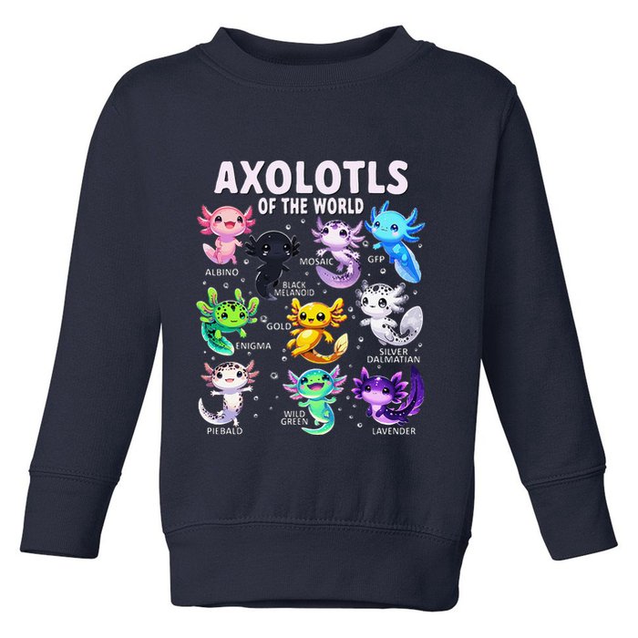 Axolotl Kawaii Axolotls Of The World Axolotl Animals Toddler Sweatshirt