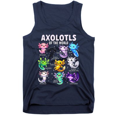 Axolotl Kawaii Axolotls Of The World Axolotl Animals Tank Top