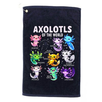 Axolotl Kawaii Axolotls Of The World Axolotl Animals Golf Towel