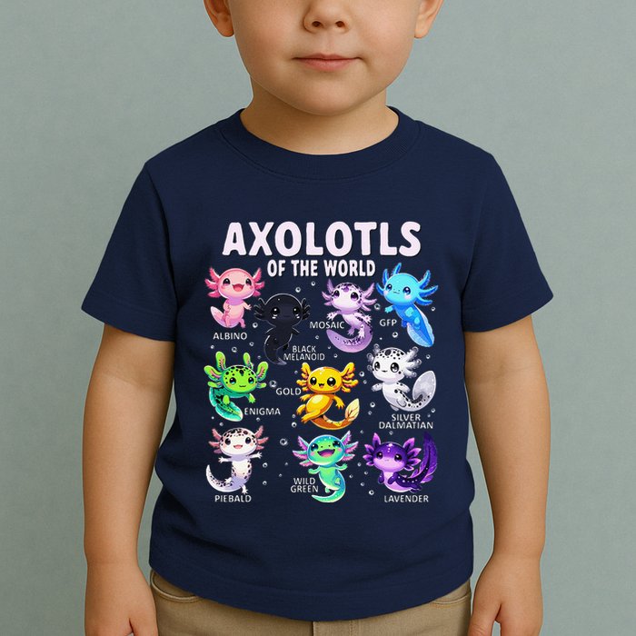 Axolotl Kawaii Axolotls Of The World Axolotl Animals Toddler T-Shirt