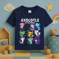 Axolotl Kawaii Axolotls Of The World Axolotl Animals Toddler T-Shirt