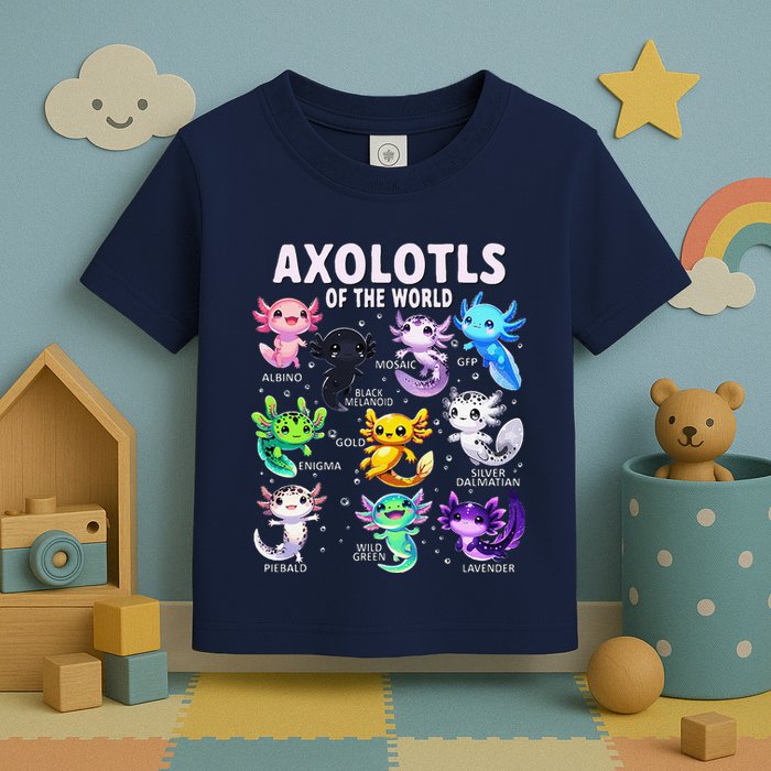 Axolotl Kawaii Axolotls Of The World Axolotl Animals Toddler T-Shirt