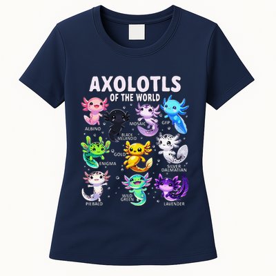 Axolotl Kawaii Axolotls Of The World Axolotl Animals Womens T-Shirt