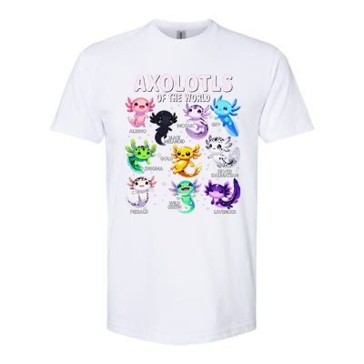 Axolotl Kawaii Axolotls Of The World Axolotl Animals Softstyle CVC T-Shirt