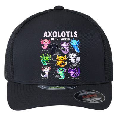Axolotl Kawaii Axolotls Of The World Axolotl Animals Flexfit Unipanel Trucker Cap