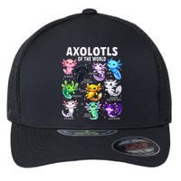 Axolotl Kawaii Axolotls Of The World Axolotl Animals Flexfit Unipanel Trucker Cap