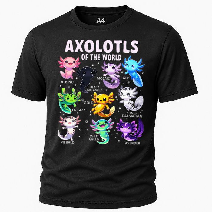 Axolotl Kawaii Axolotls Of The World Axolotl Animals Performance Shirt