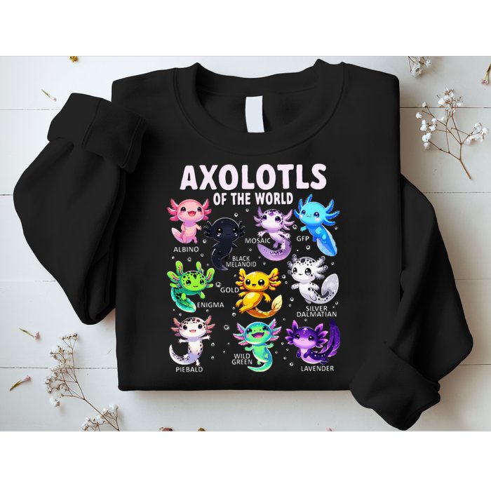 Axolotl Kawaii Axolotls Of The World Axolotl Animals Sweatshirt