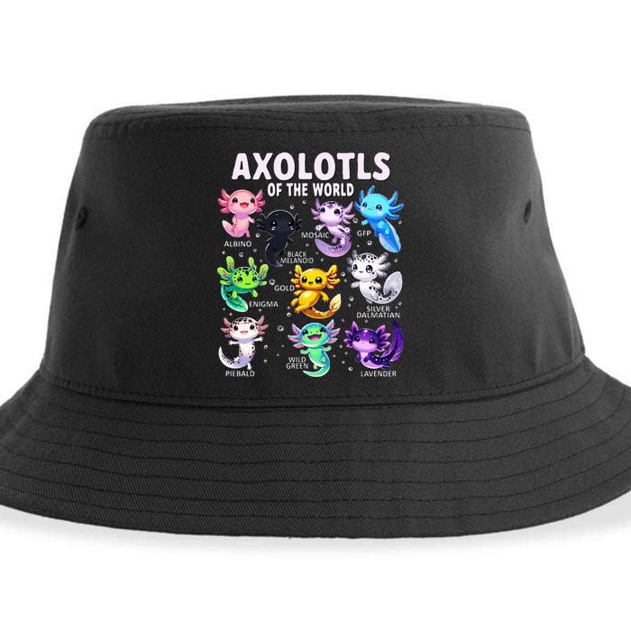 Axolotl Kawaii Axolotls Of The World Axolotl Animals Sustainable Bucket Hat