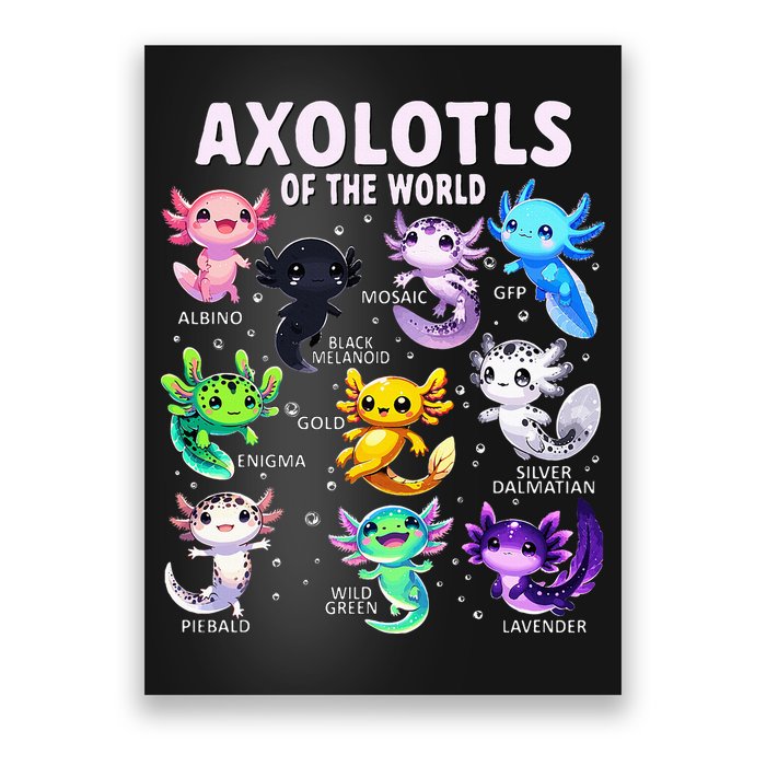 Axolotl Kawaii Axolotls Of The World Axolotl Animals Poster