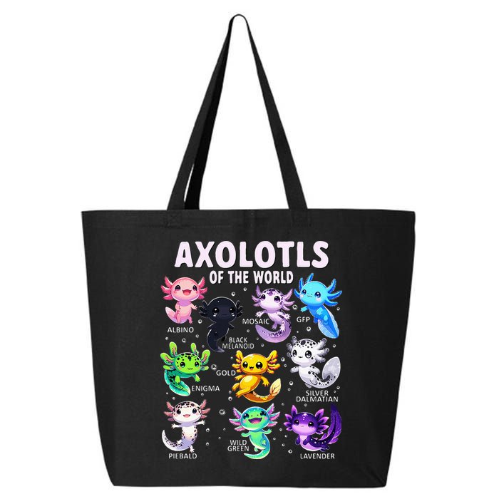 Axolotl Kawaii Axolotls Of The World Axolotl Animals 25L Jumbo Tote